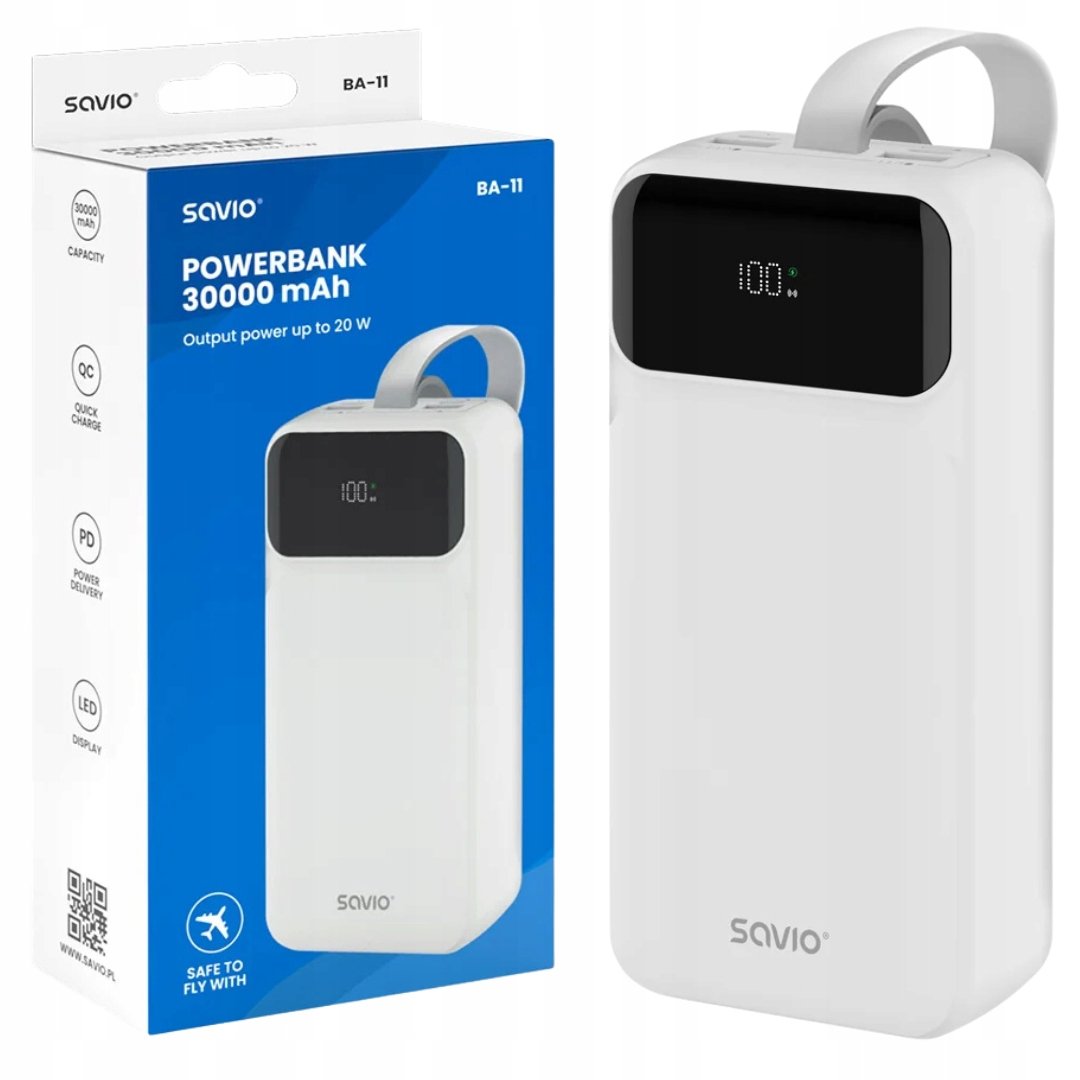 Powerbank SAVIO BA-11 30000 mAh – Niezawodne źródło energii