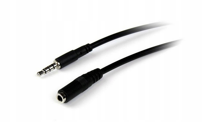 Jack 3.5mm - Przedłużacz audio o długości 2m w kolorze czarnym