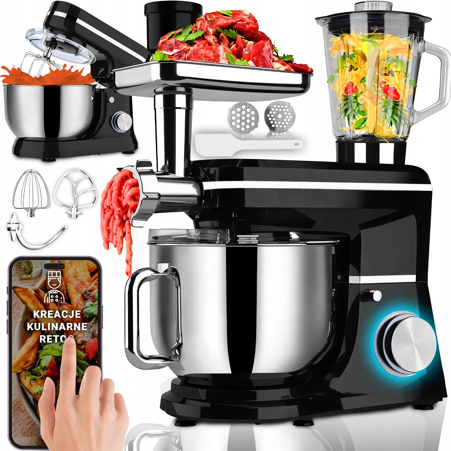 Kuchenny planetarny z misą blender maszynka do mięsa mikser 5w1 3200W – Twój wszechstronny pomocnik w kuchni
