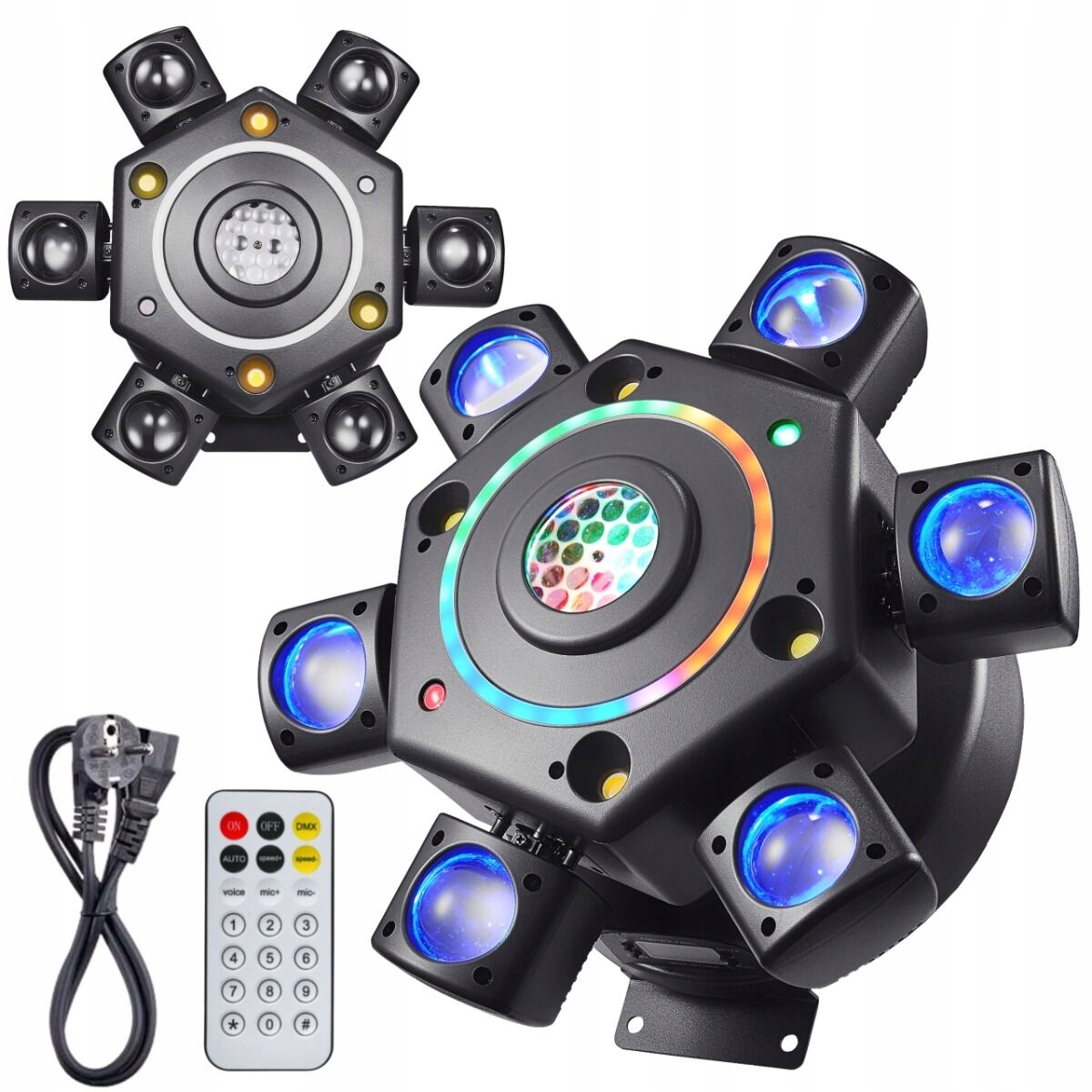 Ruchomy multiefekt świetlny 7w1 LED DMX BEAM GOBO STROBO LASER LIGHT4ME COSMOS 2