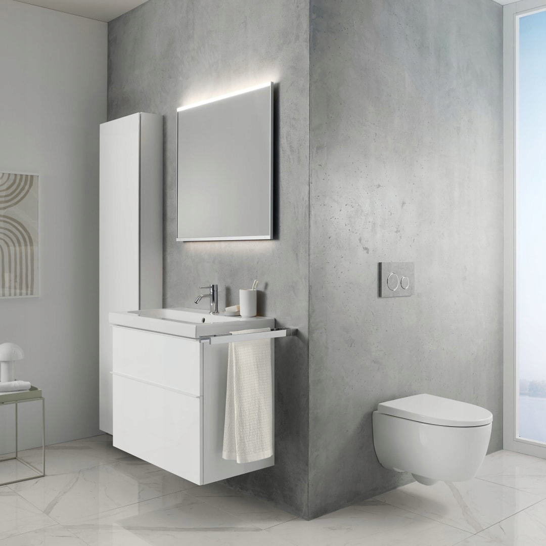 Minimalistyczny design idealny do nowoczesnych łazienek