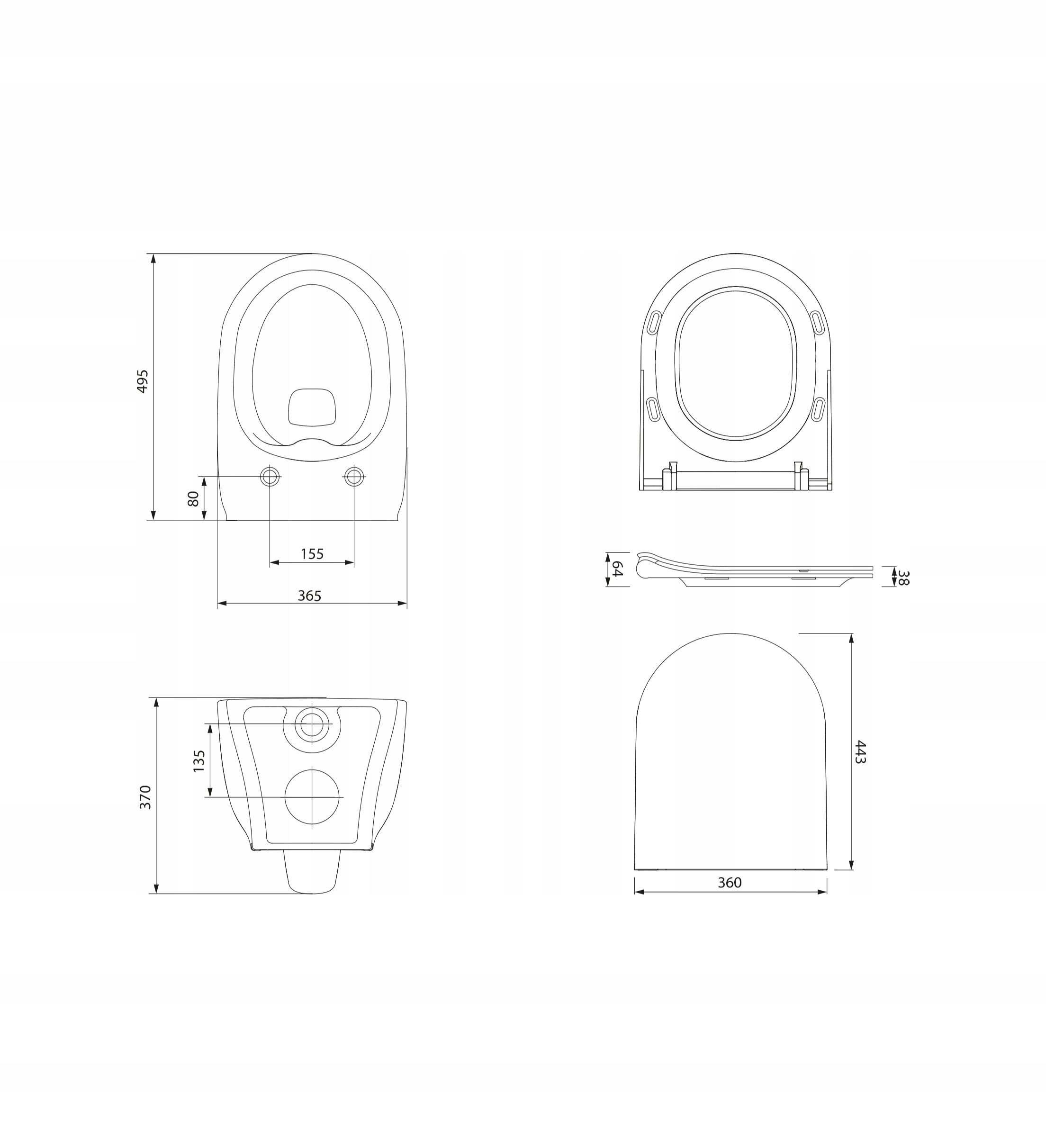 Kompaktowe wymiary idealne do małych toalet
