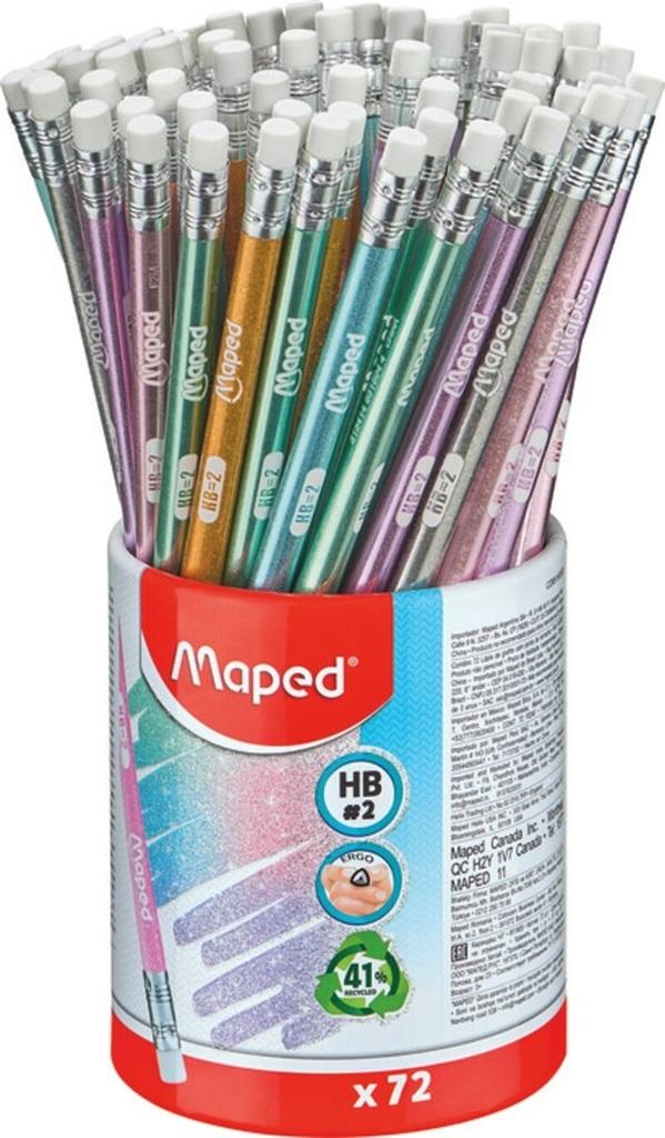 Ołówek z gumką Glitter brokat HB (72szt) MAPED – Idealne narzędzie do kreatywności