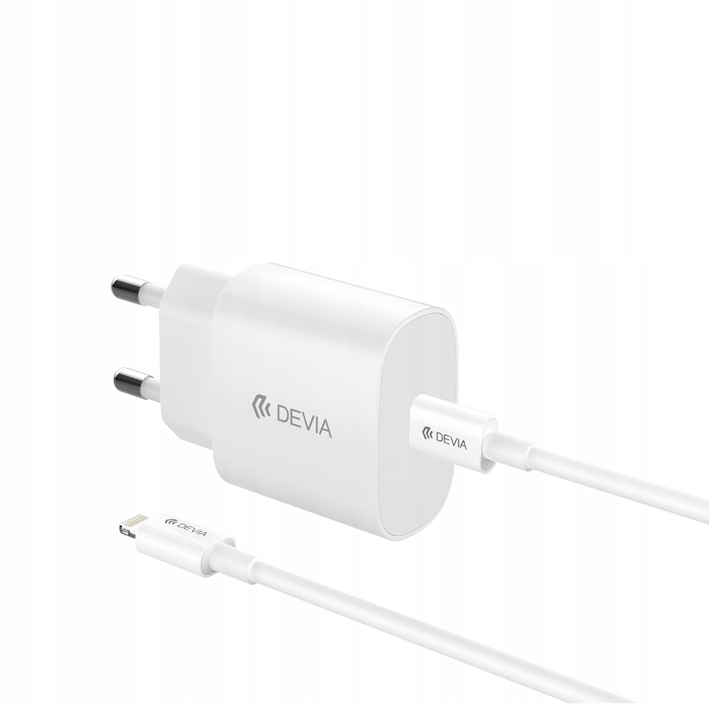 Devia ładowarka sieciowa Rocket PD 20W 1x USB-C biała + kabel USB-C - Lightning – Szybkie ładowanie w zasięgu ręki