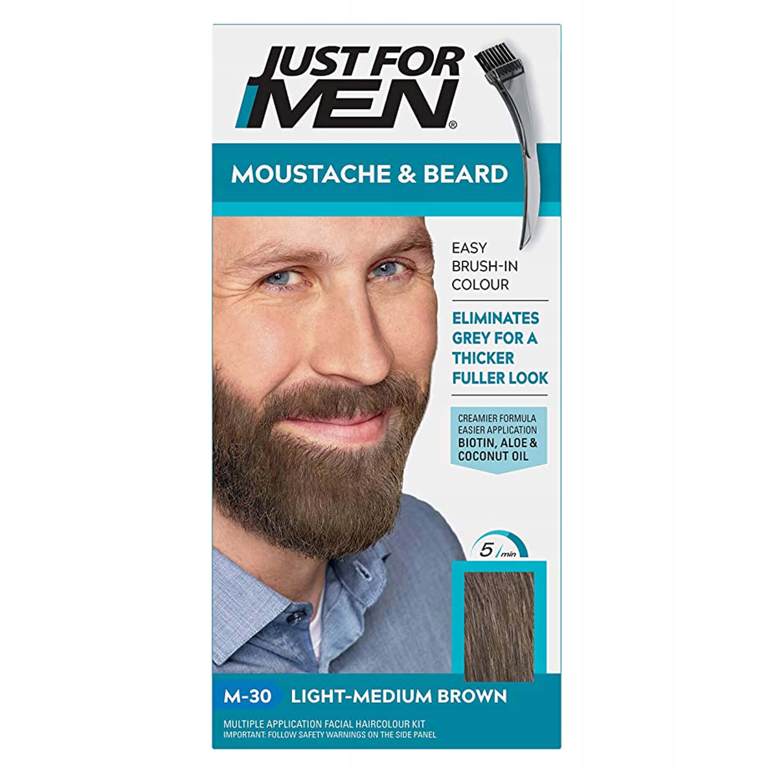 Just For Man Mustache & Beard Żel koloryzujący – wygląd bez siwych włosów