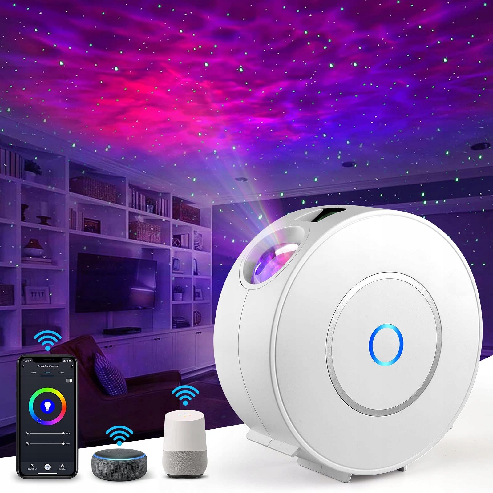 Projektor GWIAZD SMART Google TUYA MGŁAWICE LASER – Stwórz magiczną atmosferę w swoim domu