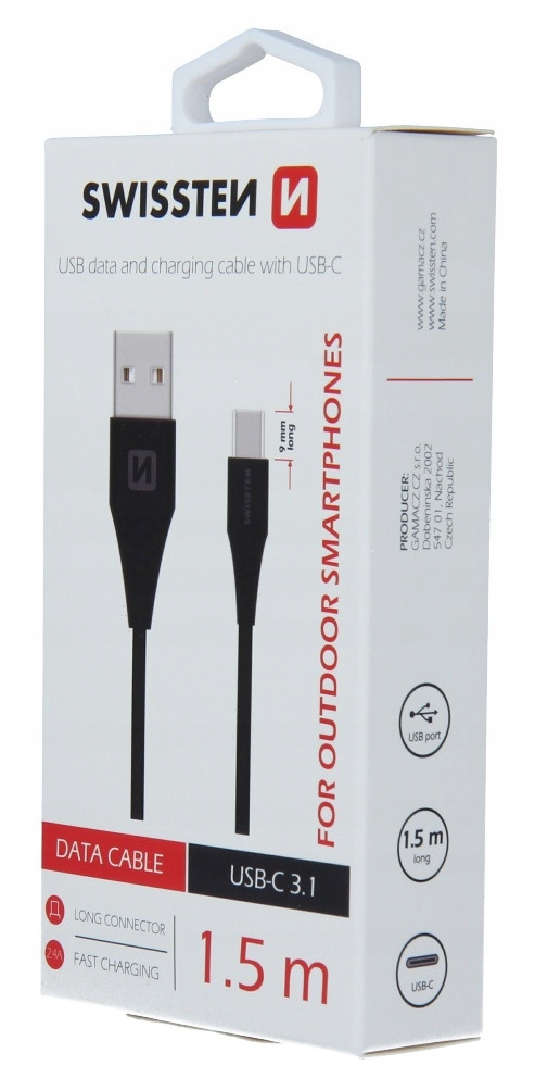 Wysoka jakość wykonania kabla USB Swissten