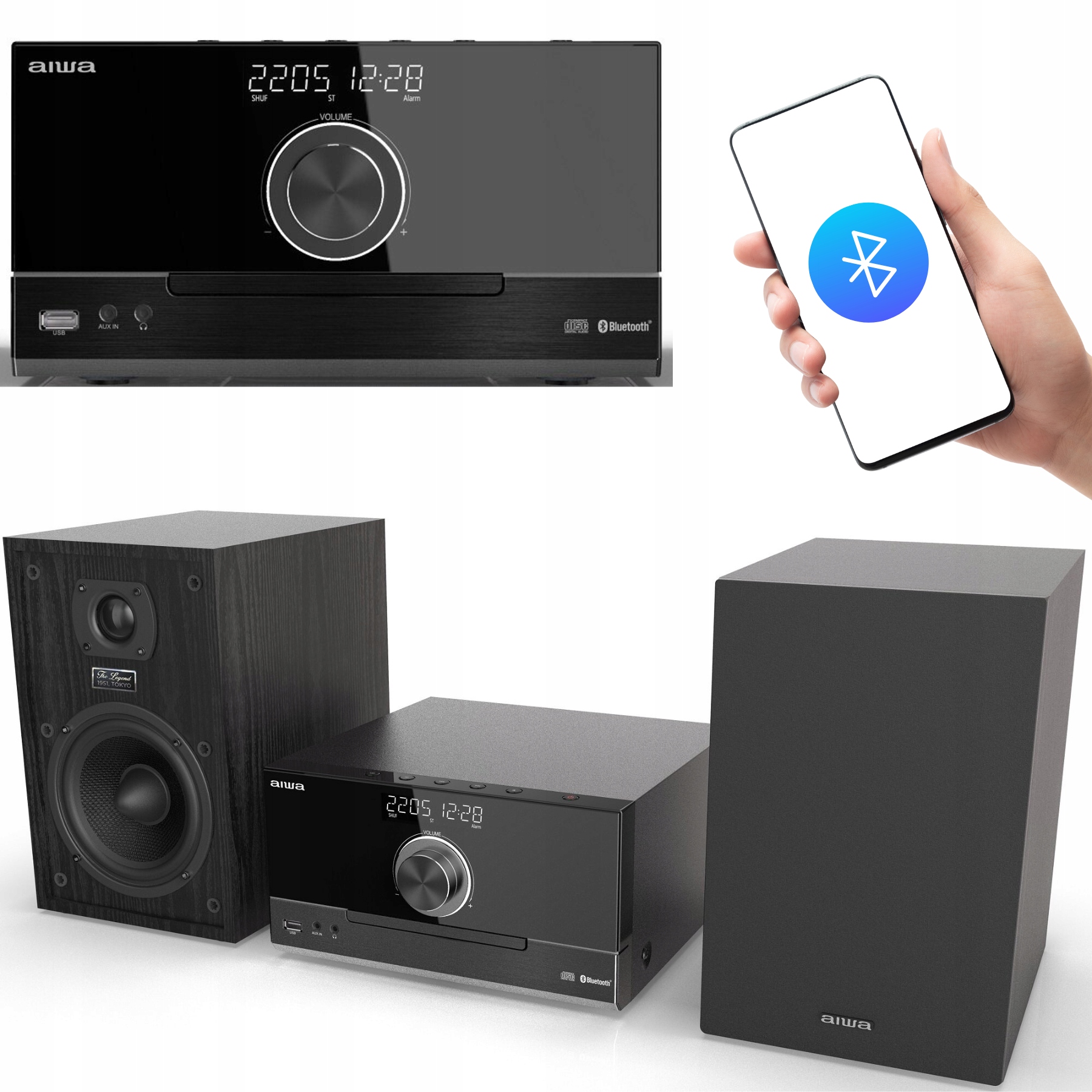 Wszechstronne źródła dźwięku – Odtwarzanie z CD, USB, AUX i Bluetooth