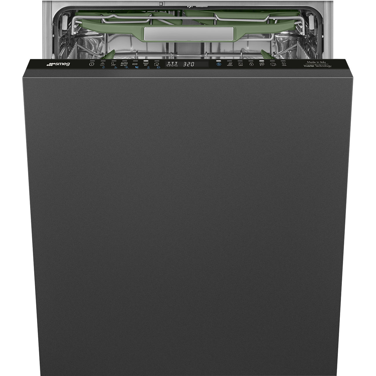 Nowoczesny design i czarny panel sterowania
