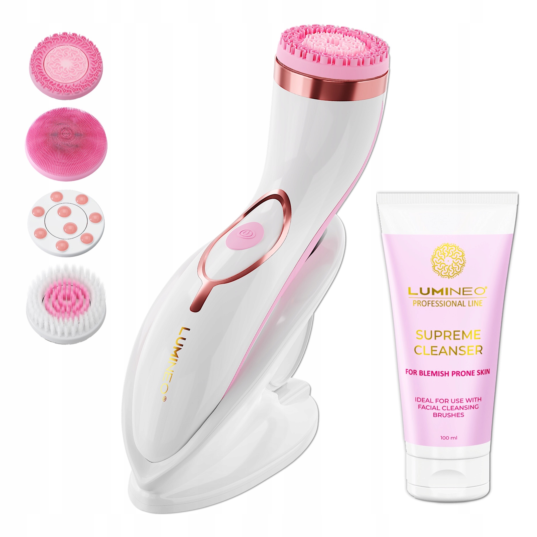 Lumineo Professional Line Szczoteczka do Twarzy Brush Pro Różowa – Innowacyjna pielęgnacja w Twoim domu