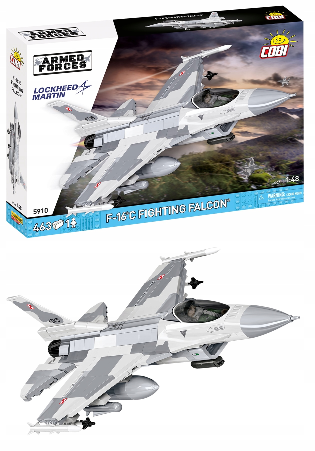 COBI ARMED FORCES F-16C Fighting Falcon 463kl – Stwórz własny model legendarnego myśliwca