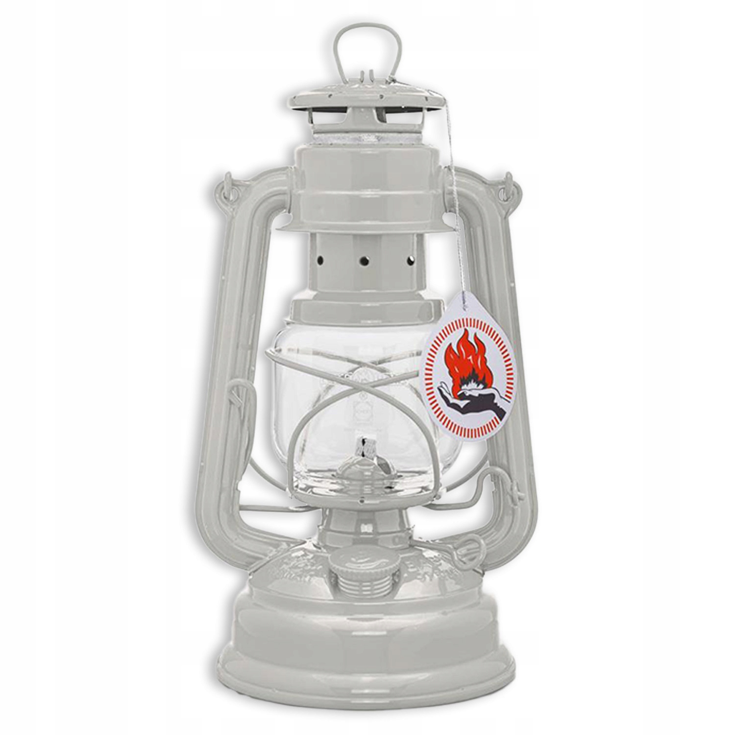 Lampa Naftowa Sztormowa Feuerhand 276 NORDIC GREY – Tradycyjna lampa naftowa do użytku na świeżym powietrzu