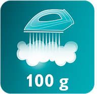 Silne uderzenie pary (100 g) łatwo rozprasowuje najbardziej oporne zagniecenia