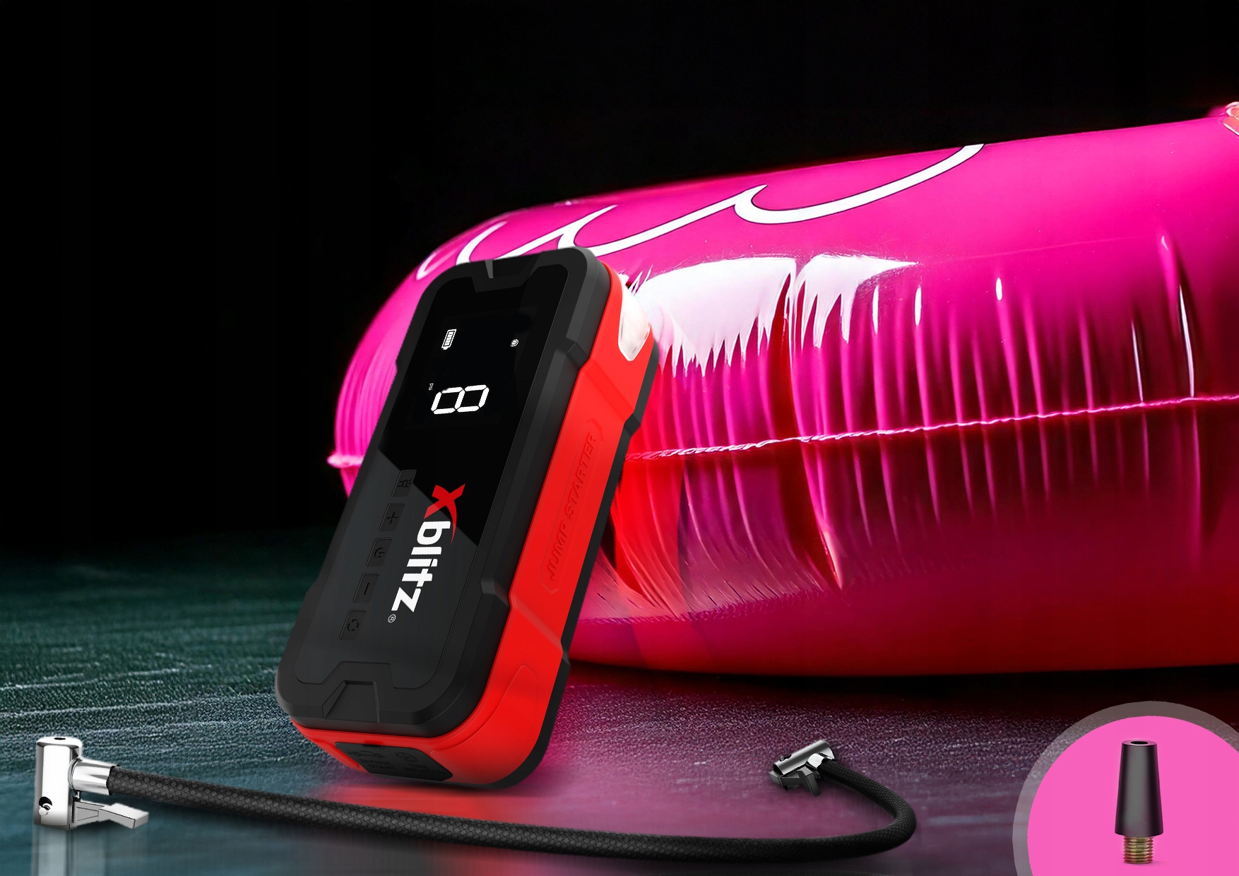 Urządzenie 4w1: Jump starter, kompresor, latarka i powerbank