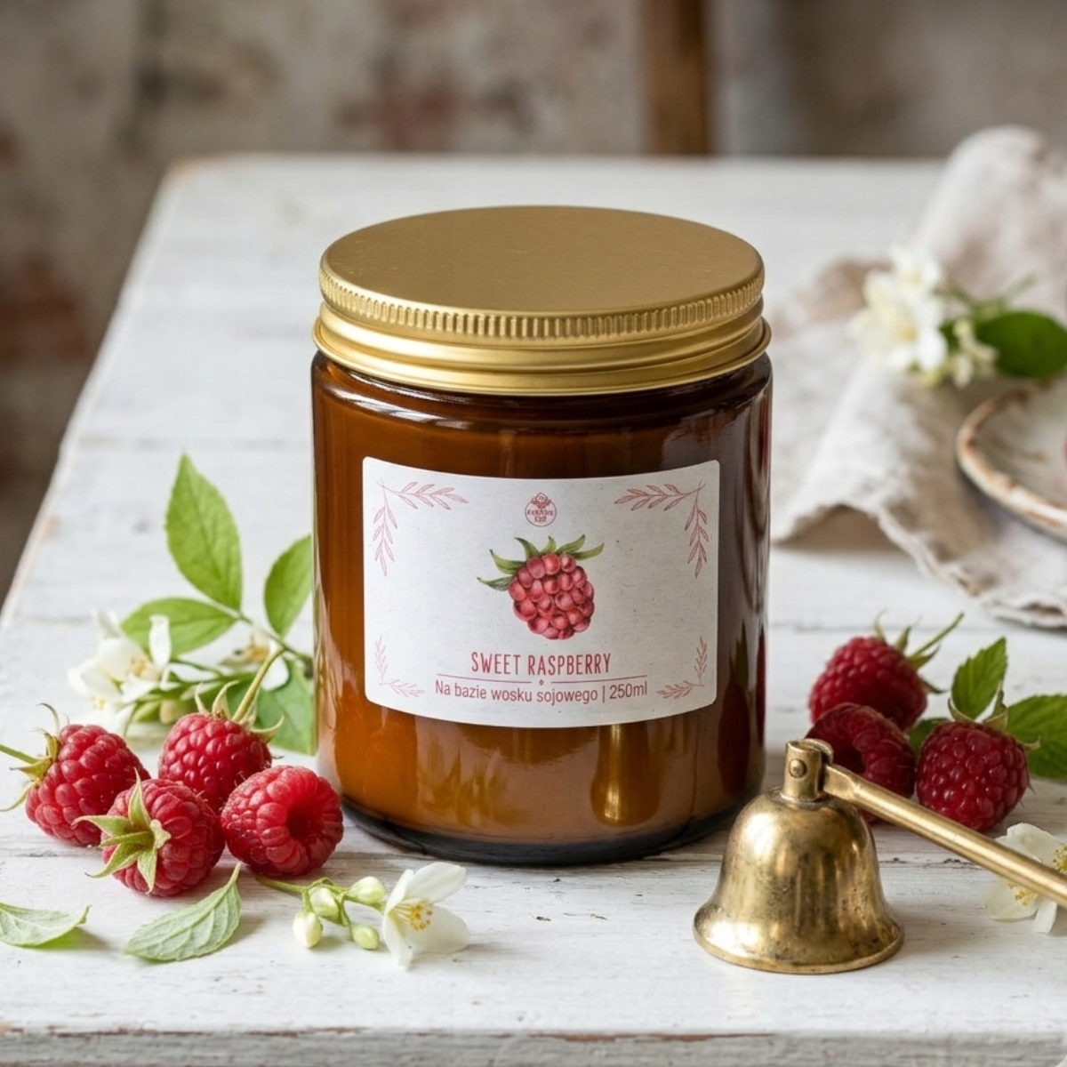 Świeczka zapachowa Sweet Raspberry 250ml – Słodki aromat malin w Twoim domu