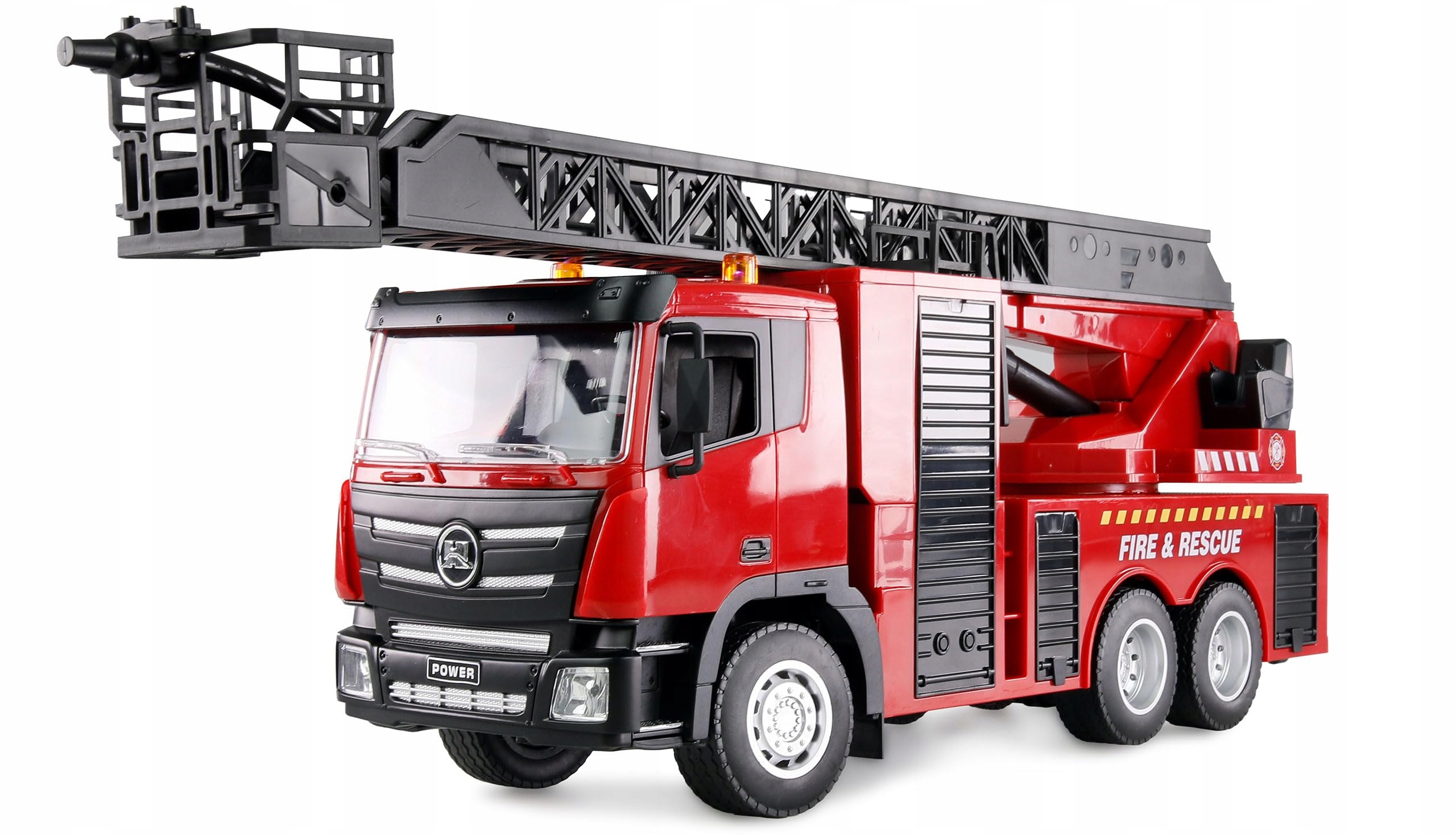Amewi Feuerwehr Drehleiterfahrzeug 1:18 RTR – Zdalnie sterowany pojazd strażacki dla dzieci