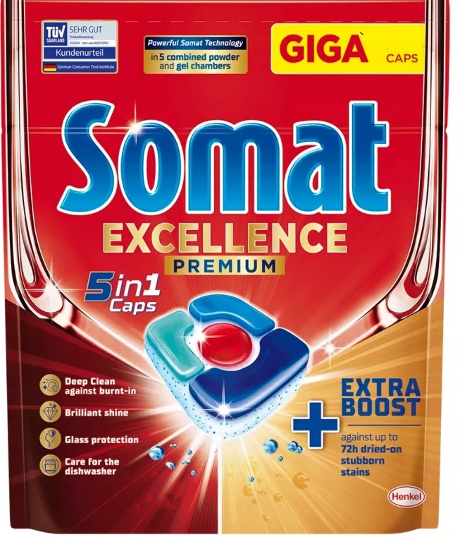 Somat Excellence Premium 5w1 – Kapsułki do zmywarki dla perfekcyjnej czystości