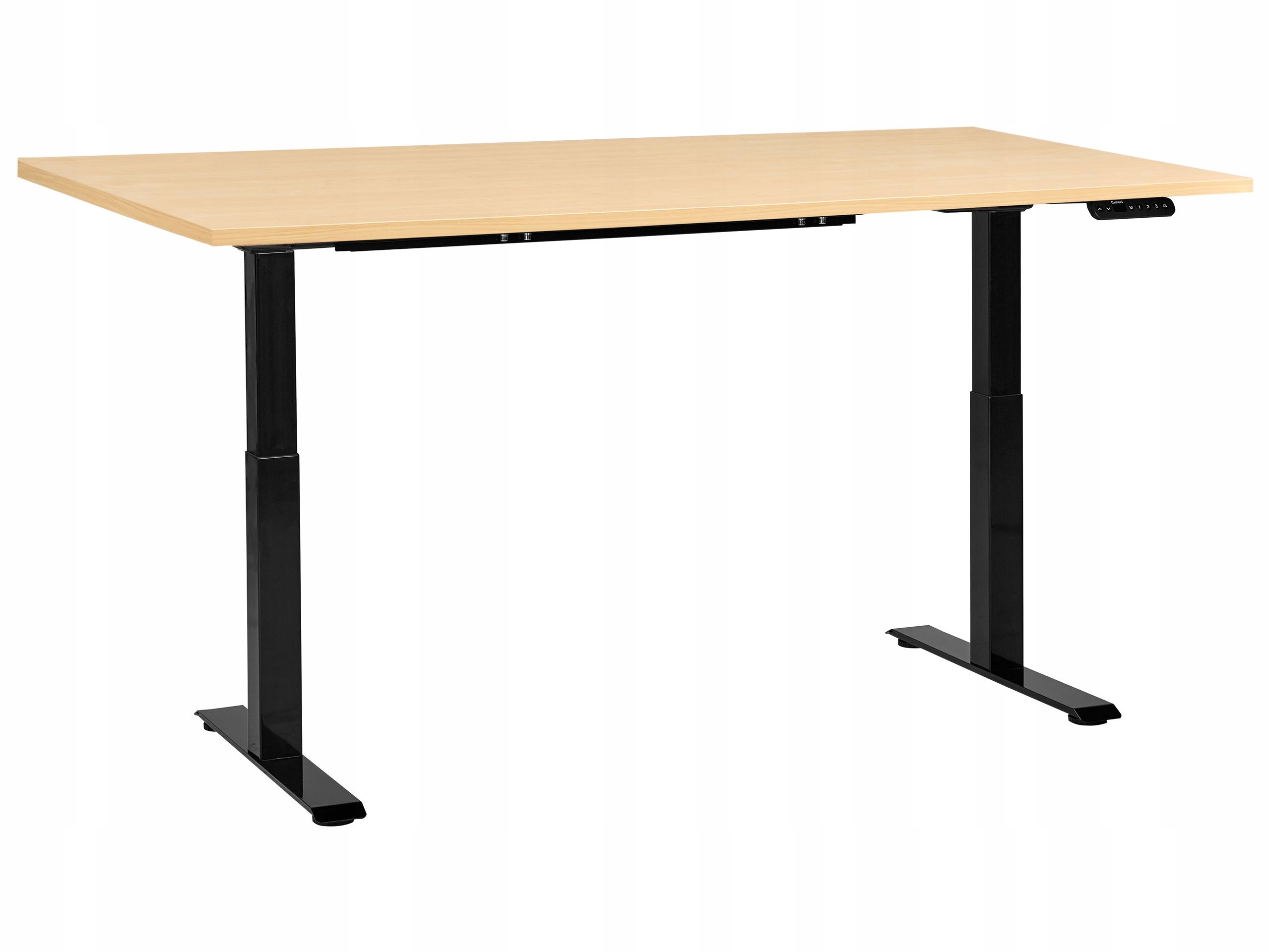Biurko regulowane elektrycznie DESTINES Czarny/jasny brąz 160 cm – Komfort i styl w Twoim biurze