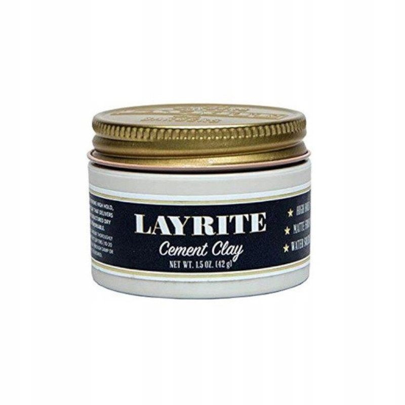 Layrite Cement Clay 42 g – Mocna pomada do włosów z matowym wykończeniem