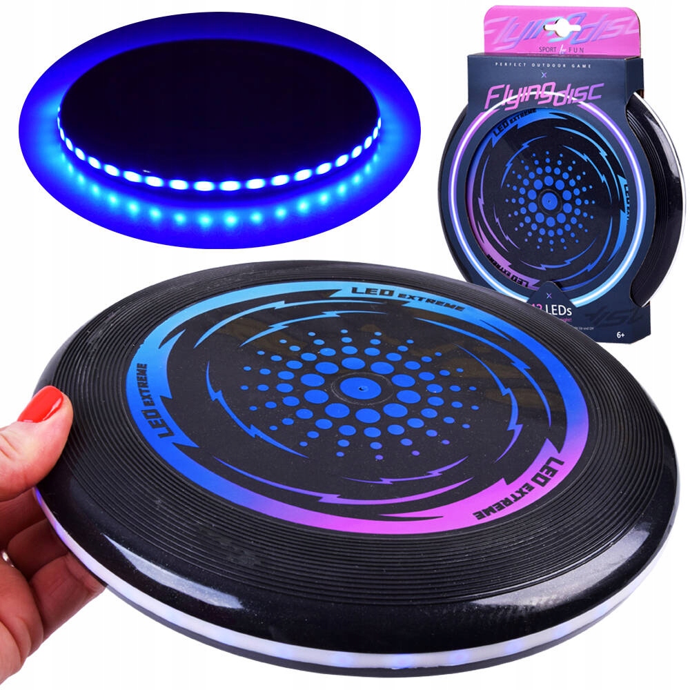 Latający Świecący LED DYSK UFO 23cm do rzucania zabawy ZA4957 – Nowoczesna zabawka dla dzieci