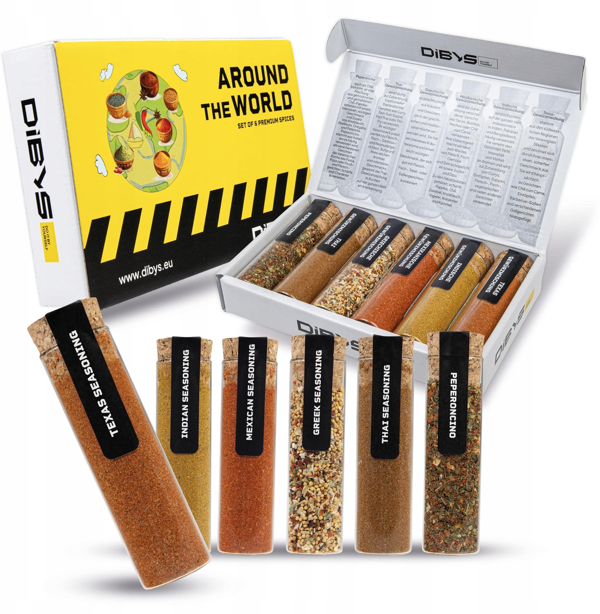 Zestaw PRZYPRAW ŚWIATA 'AROUND THE WORLD' 6x60ML – Odkryj smaki z całego świata