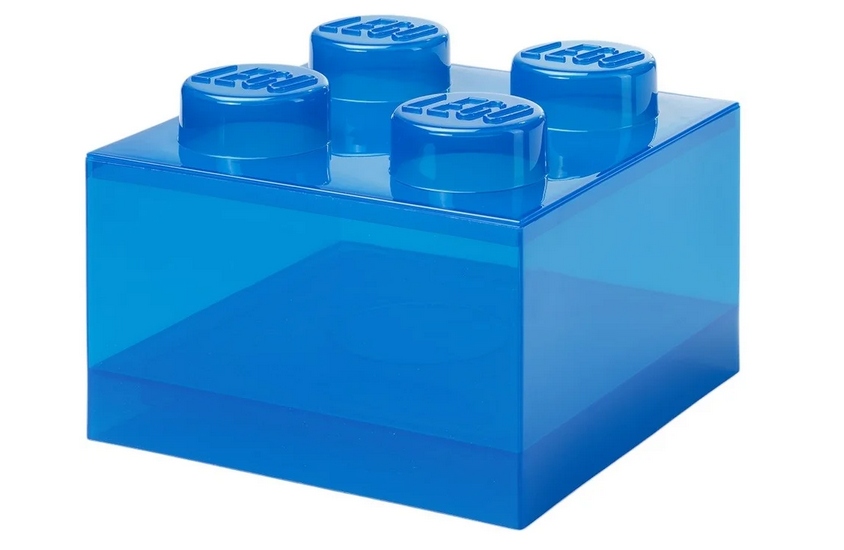 LEGO(R) Pojemnik Klocek Czwórka Transparentny Niebieski – Idealne rozwiązanie do przechowywania
