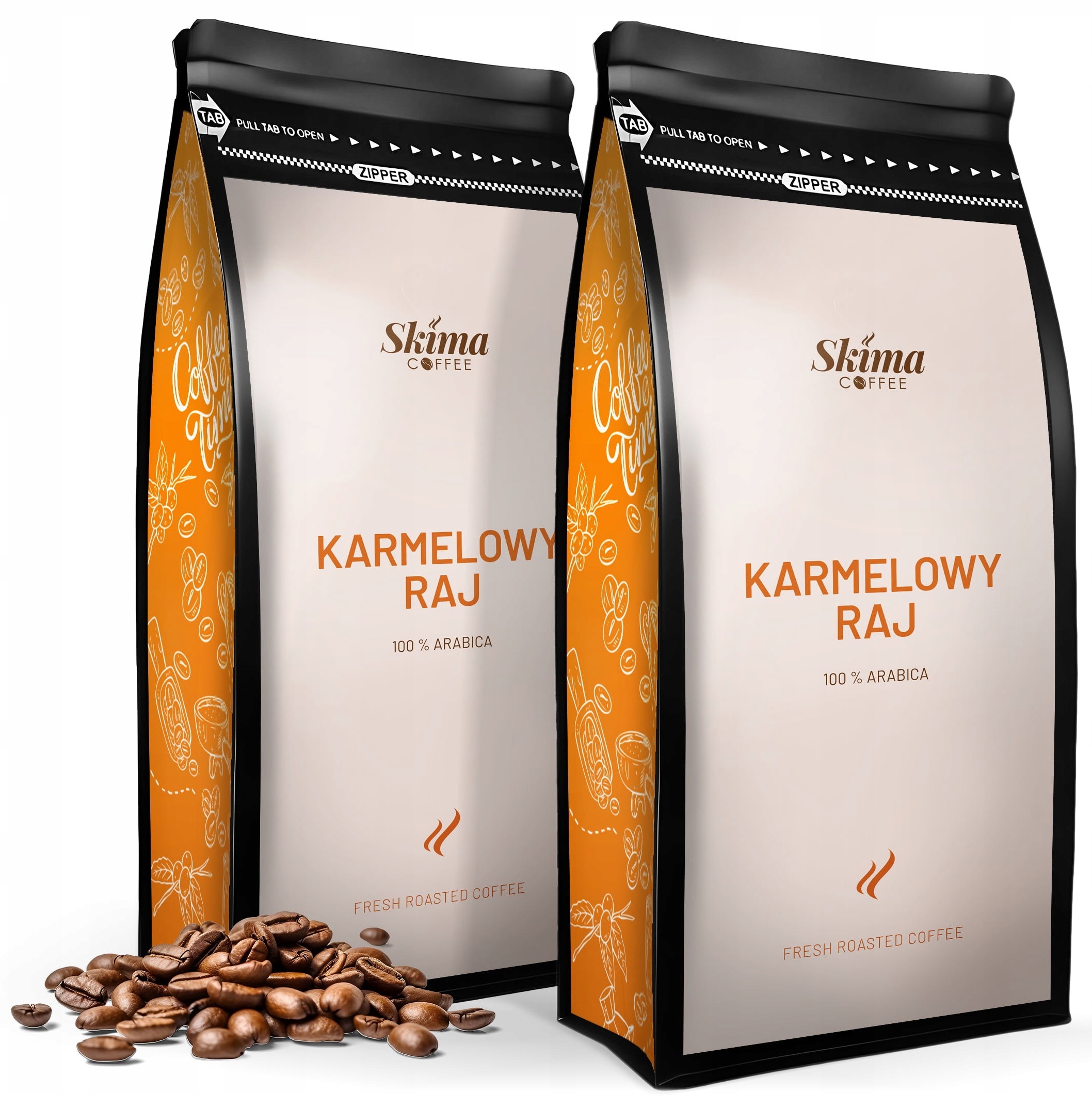 Zestaw Kawa ziarnista 2x1kg KARMELOWY RAJ 100% ARABICA – Wyjątkowe doznania smakowe