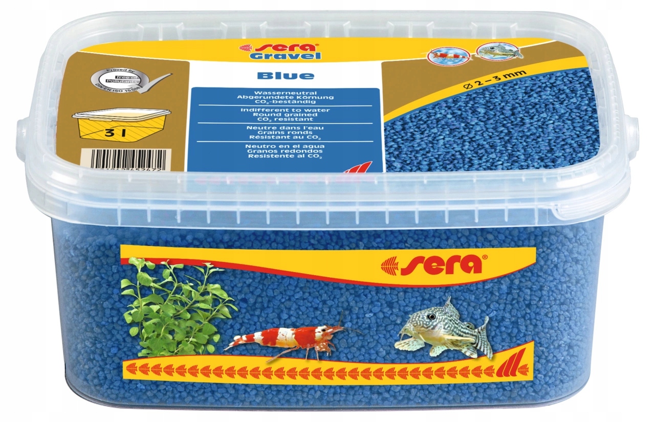 Żwirek do akwarium Gravel Blue O 2 - 3 mm 3 l, niebieski – Idealny wybór dla Twojego akwarium