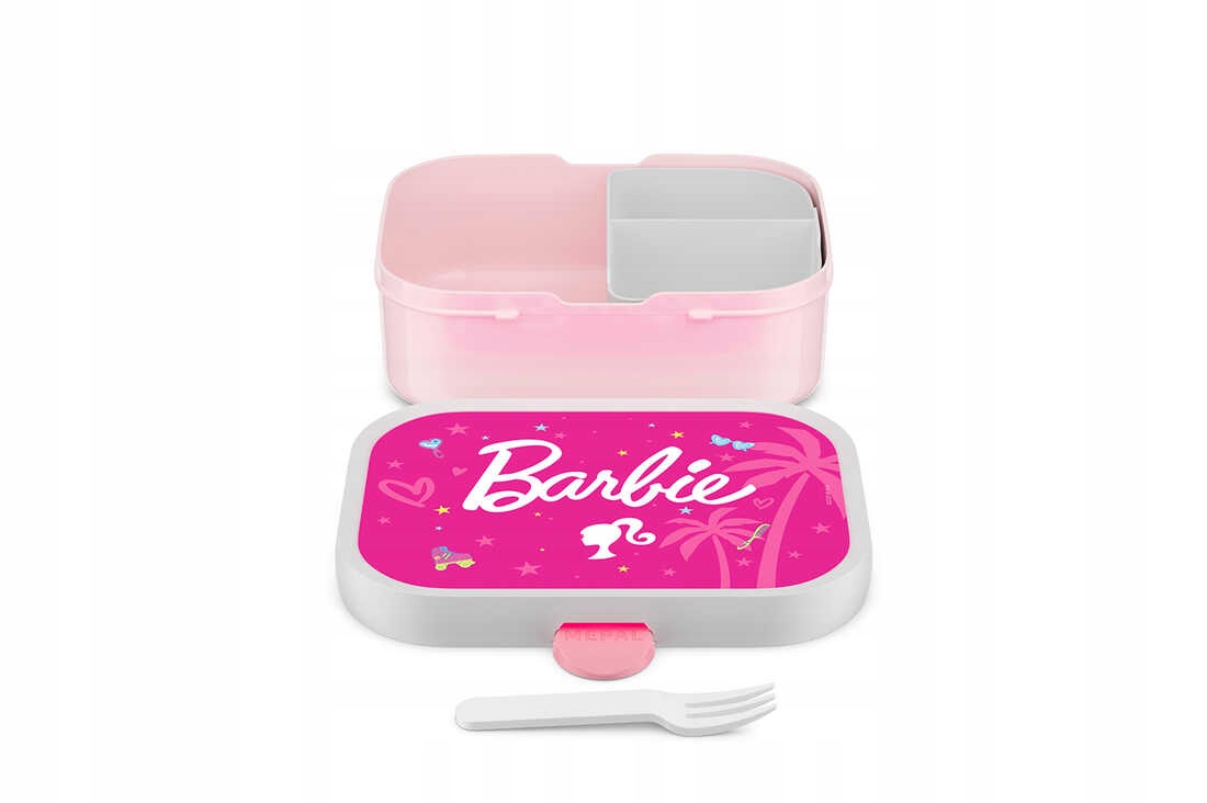 Kolorowy bidon i lunchbox z motywem Barbie