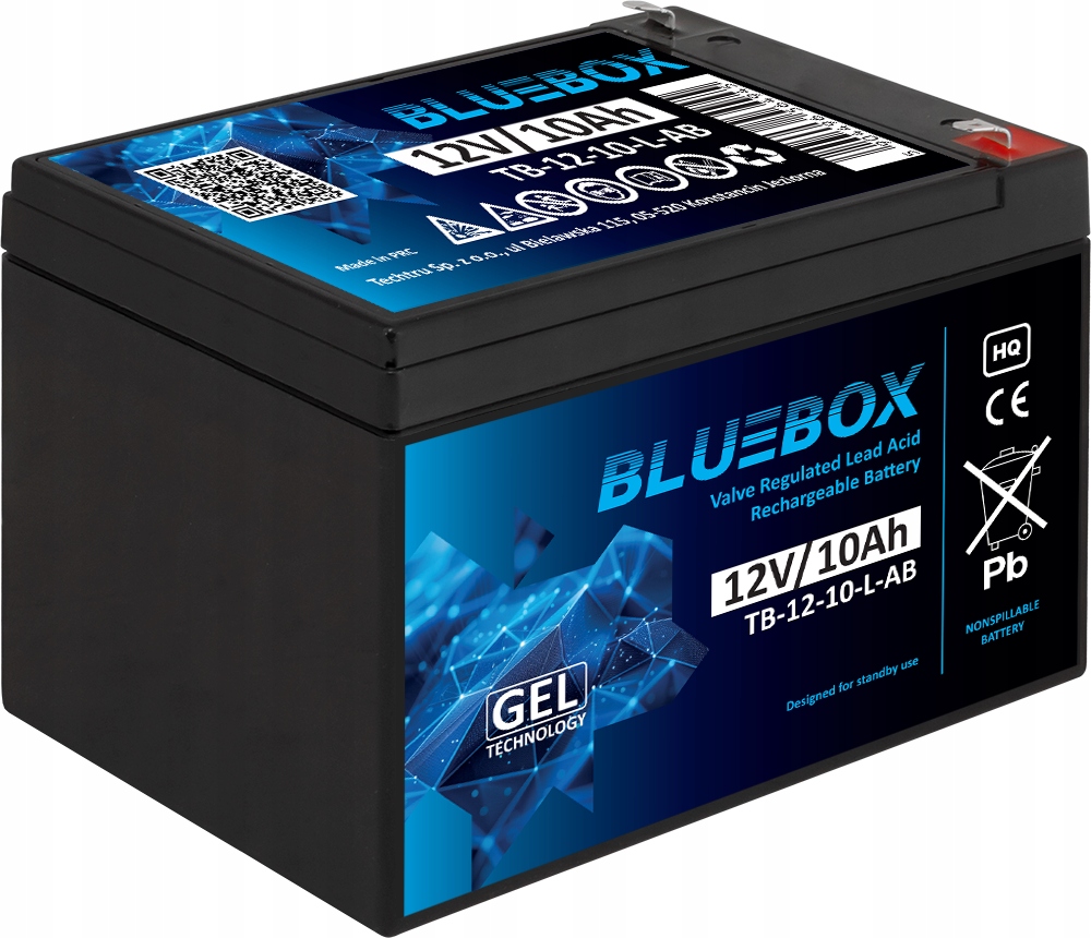 Akumulator BLUEBOX VRLA GEL 12V 10Ah – Niezawodne źródło energii