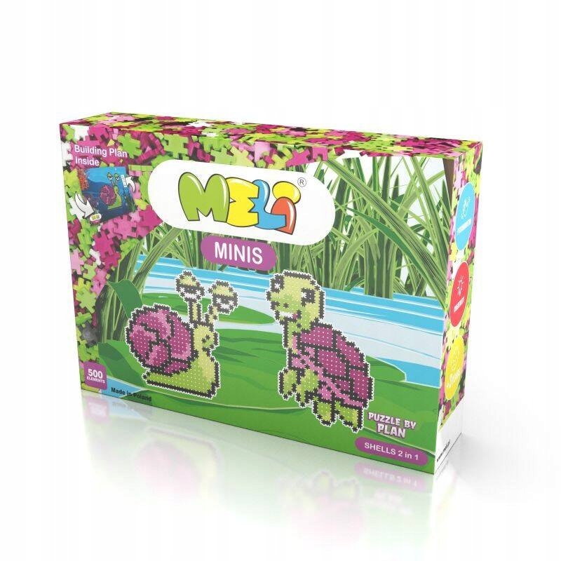 Klocki Meli Klocki Meli Minis Shells 2w1 Ślimak i Żółw – Kreatywna zabawa dla dzieci