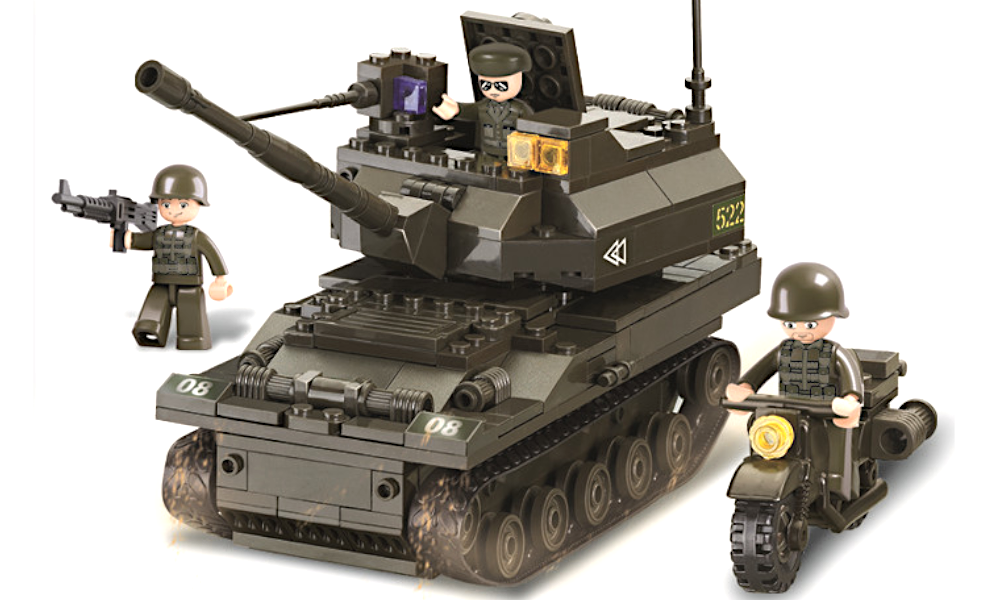 Klocki Czołg Armata Haubica Krab + Motor + Wojsko Tomdorix