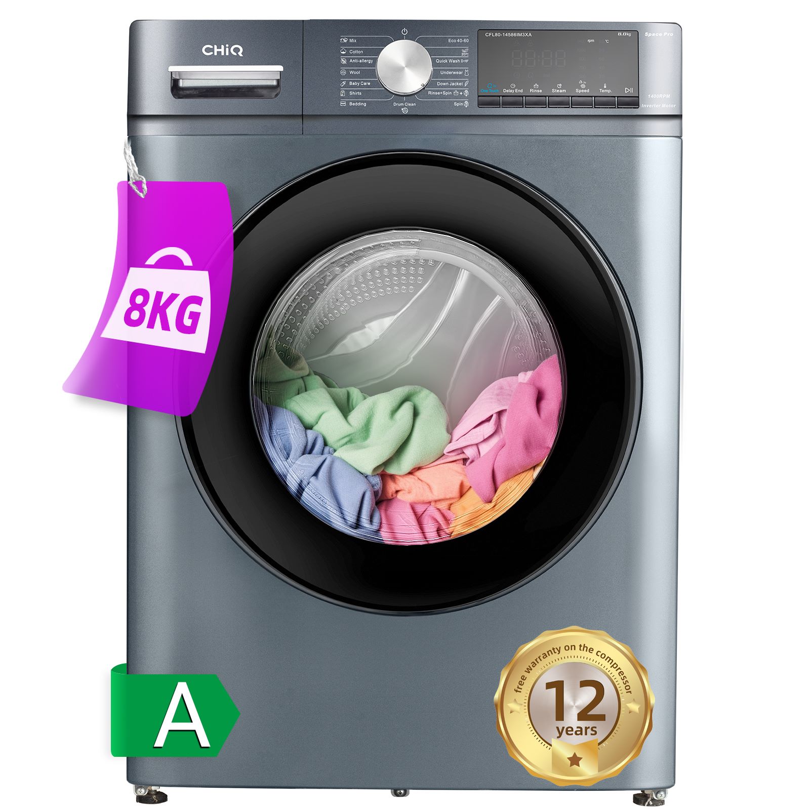 Duża pojemność 8 kg – Idealna dla rodzin