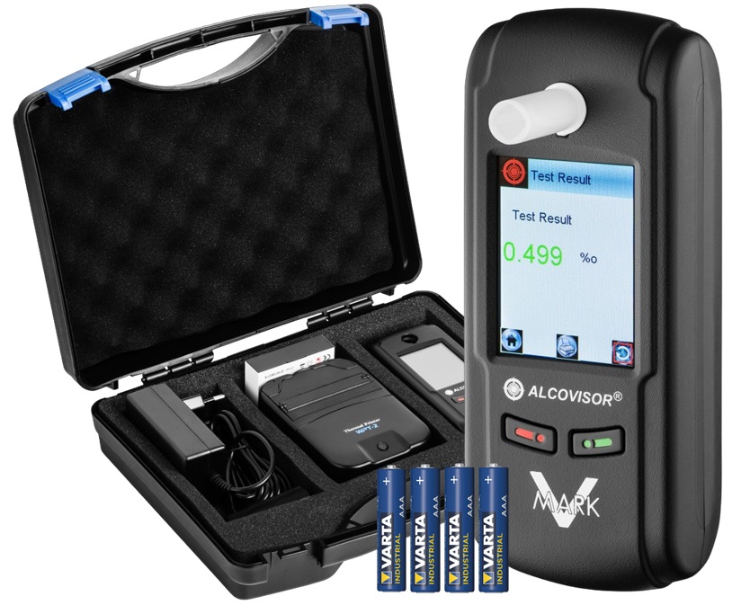 Alkomat elektrochemiczny AlcoVisor Mark V Plus (Czarny) – Profesjonalne urządzenie do pomiaru alkoholu