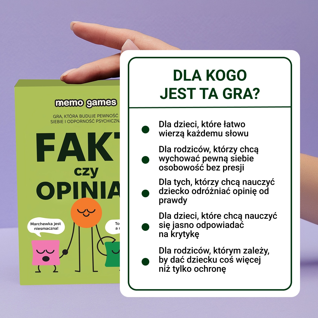 Fakt czy opinia? – Gra rozwijająca krytyczne myślenie dla dzieci