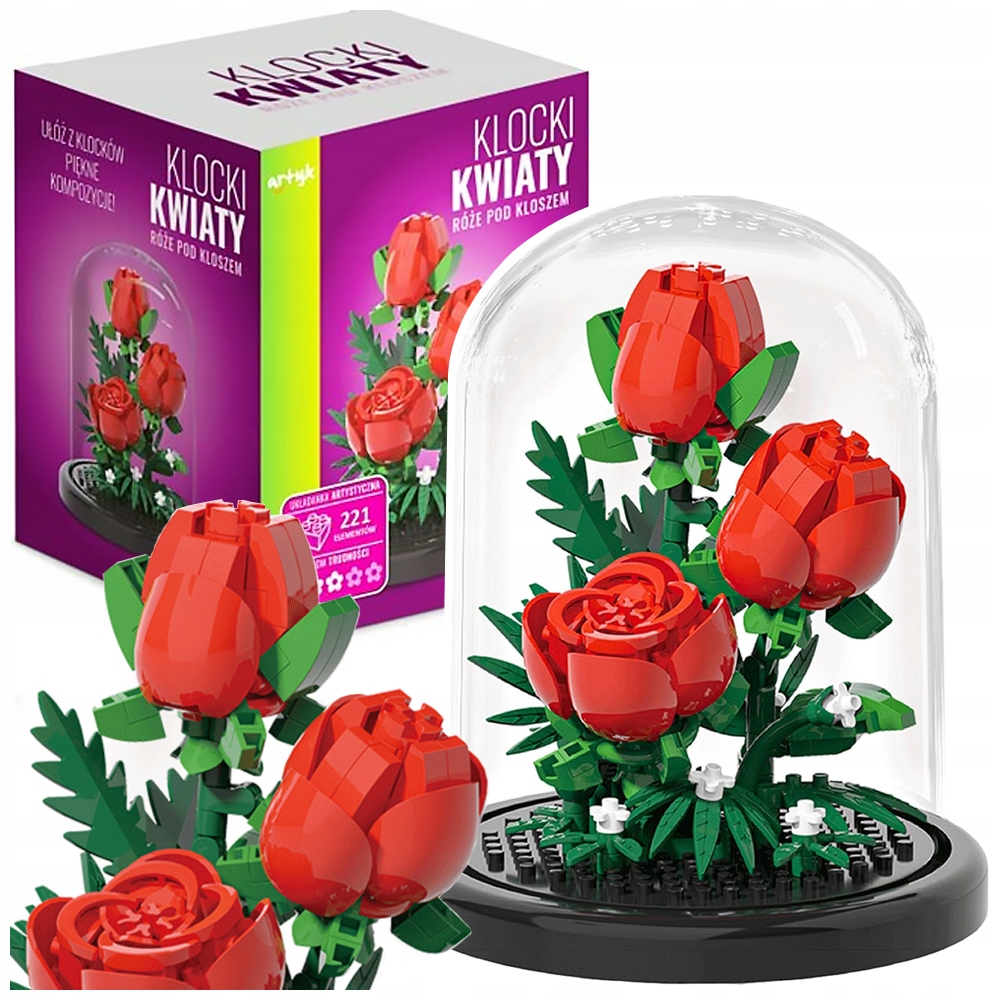 Wyjątkowe klocki konstrukcyjne z motywem róż