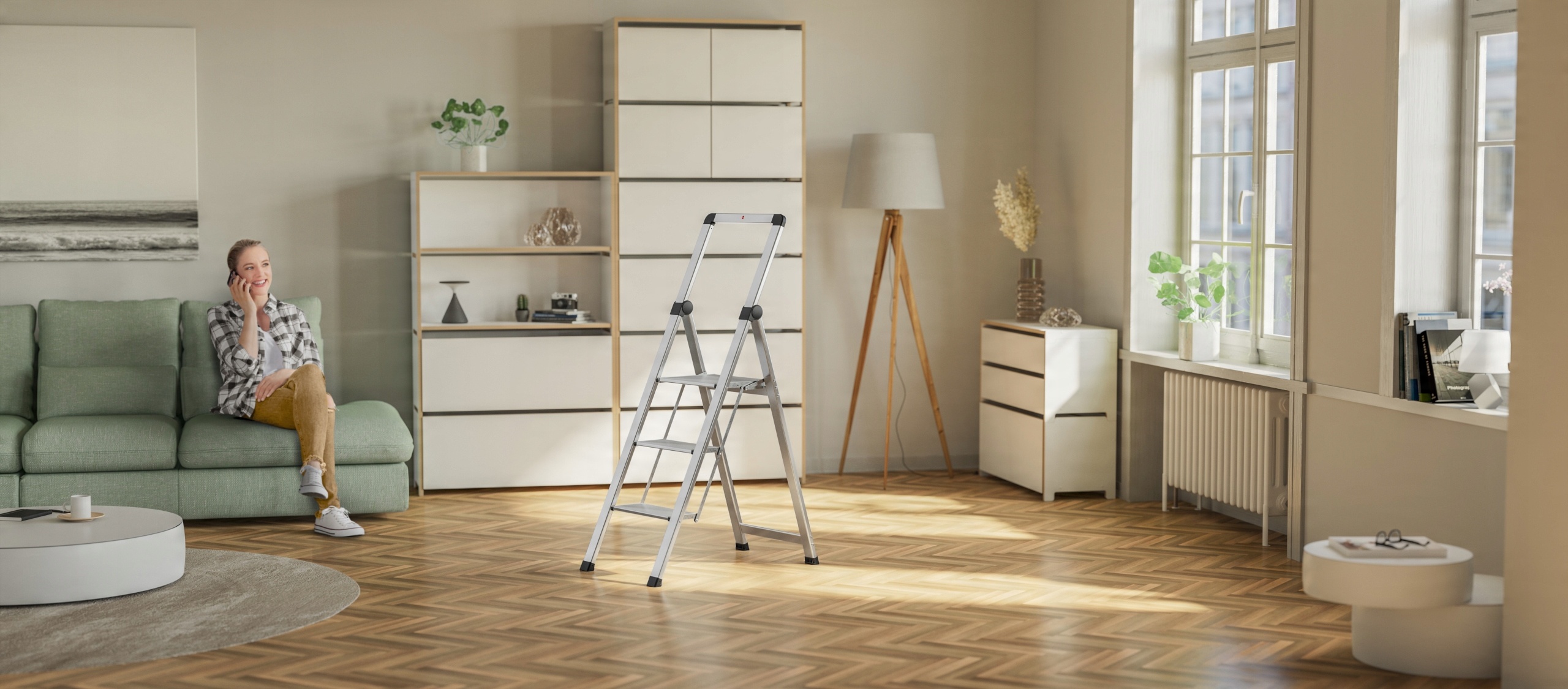 Step stool foldable Selekta DK40 BasicLine – Wygodny i praktyczny podest schodkowy