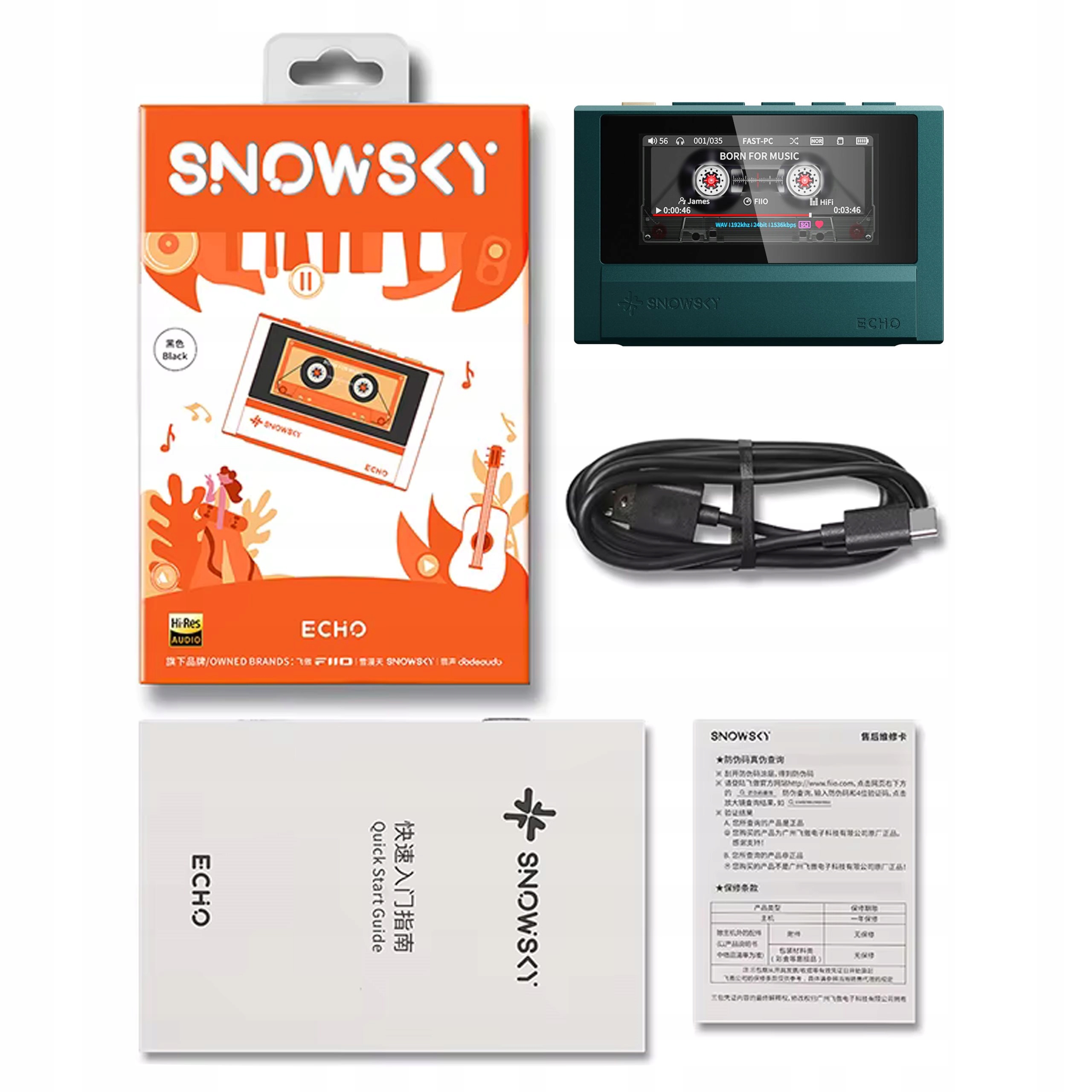 FiiO SNOWSKY ECHO* green – Przenośny odtwarzacz Hi-Res dla audiofilów