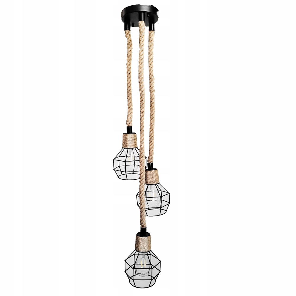 Lampa oprawa sznur jutowy konopny 3RC06 – Stylowa i funkcjonalna dekoracja
