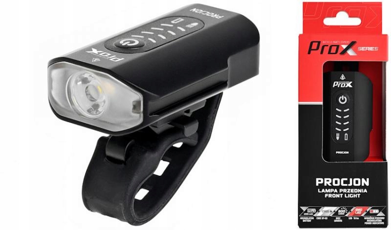 Lampka przód PROX PROCJON 600lm USB-C GO PRO – Twoje niezawodne oświetlenie rowerowe