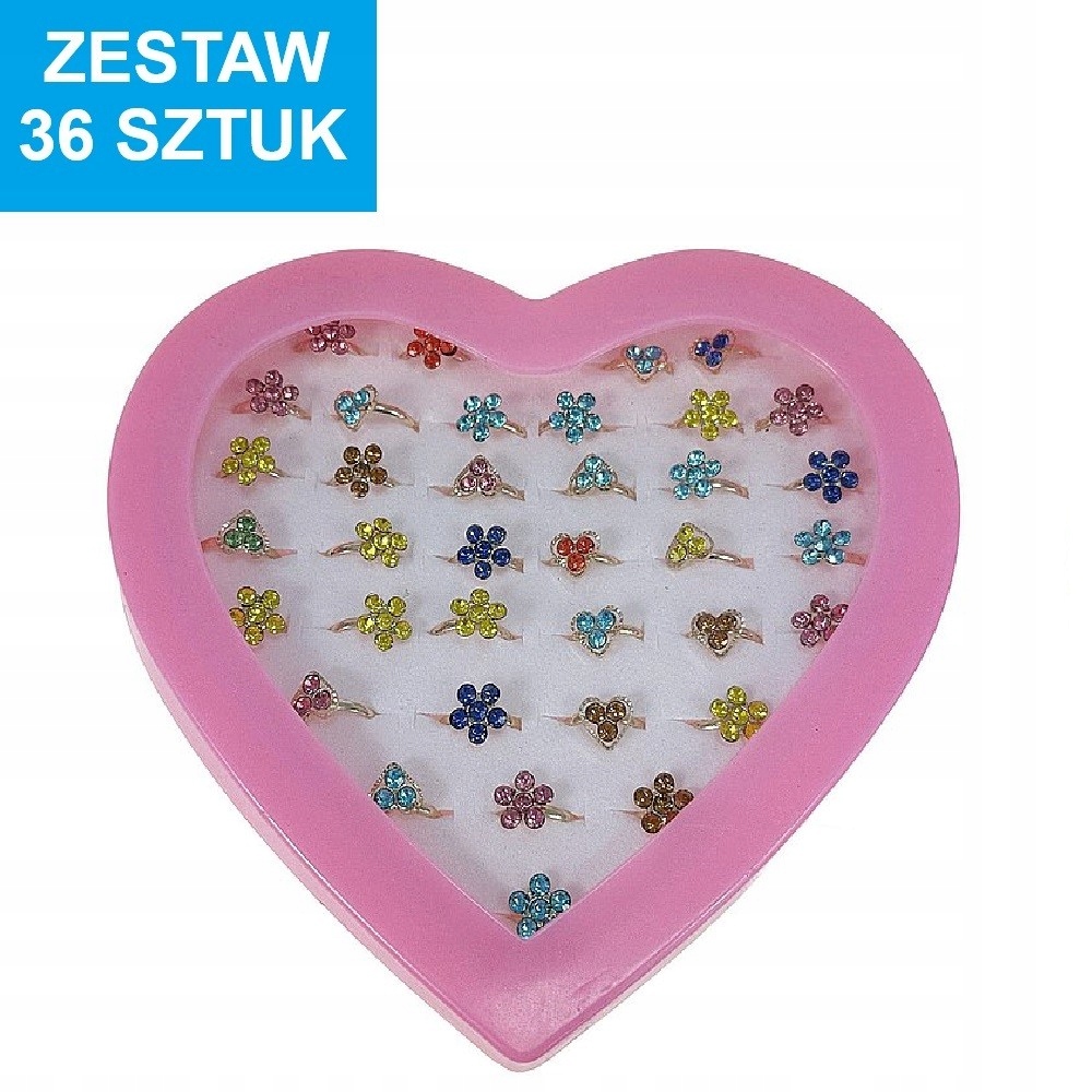 Pierścionek 36szt/box serce 05794 – Idealna zabawa dla dzieci