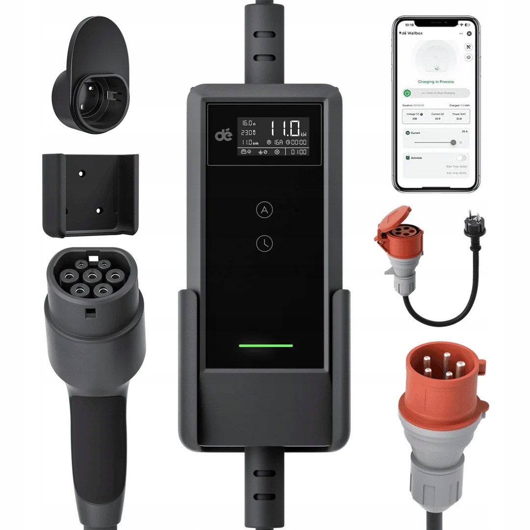 Przenośna ładowarka wallbox d EV 11kW Typ 2 – Idealne rozwiązanie do ładowania samochodów elektrycznych