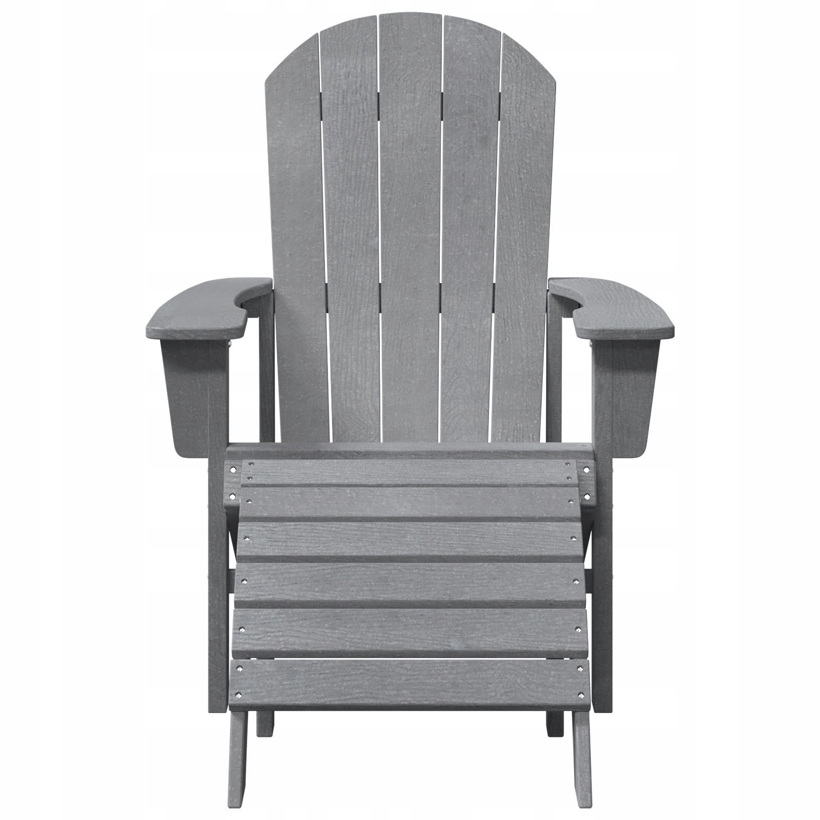 Krzesła Adirondack z podnóżkami 2 szt. jasnoszare HDPE – Idealne do relaksu w ogrodzie