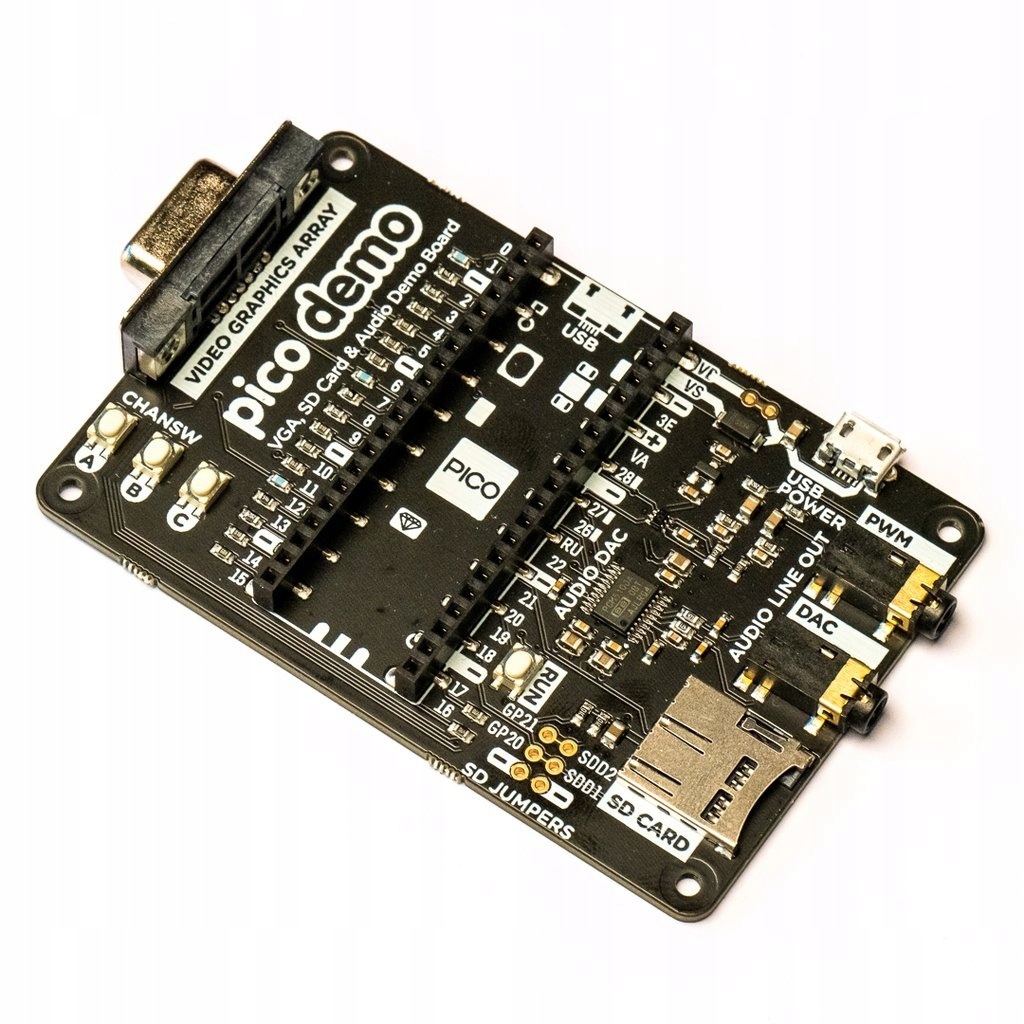 Pico VGA Demo Base – Rozszerzenie audio/wideo do Raspberry Pi Pico