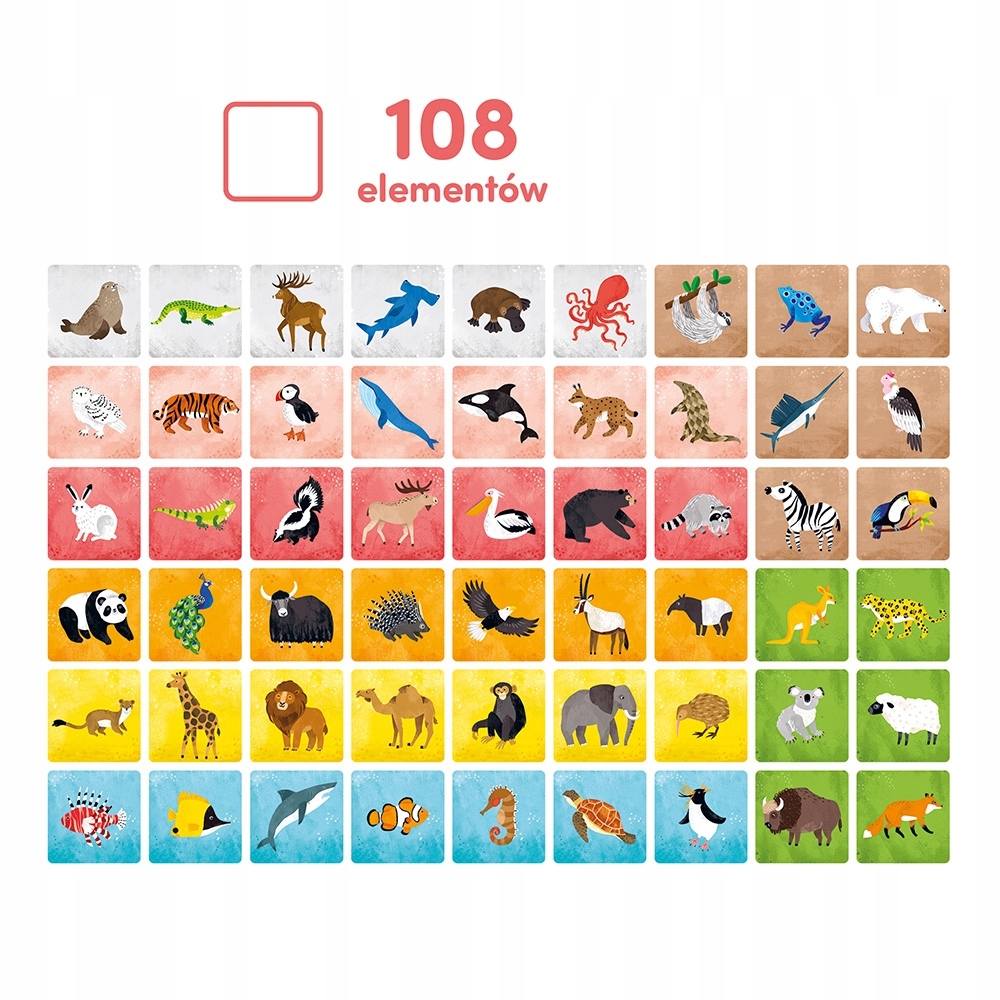 Zawartość opakowania: 108 elementów (54 pary)