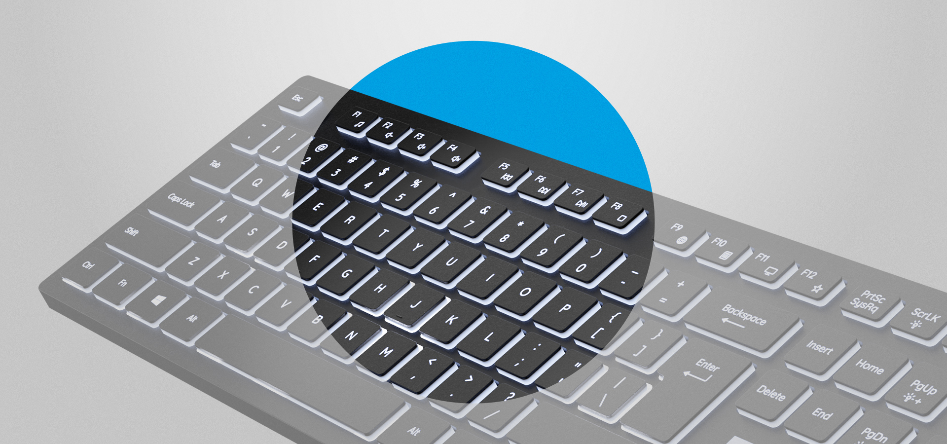 Klawiatura z białym podświetleniem i kompaktowym układem