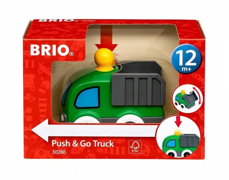 Brio BRIO - Push and Go Truck (30286) – Radosna wywrotka dla najmłodszych