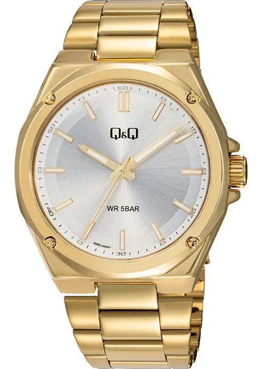Zegarek Q&Q Q05C-004P – Męski wodoszczelny zegarek z elegancką srebrną tarczą