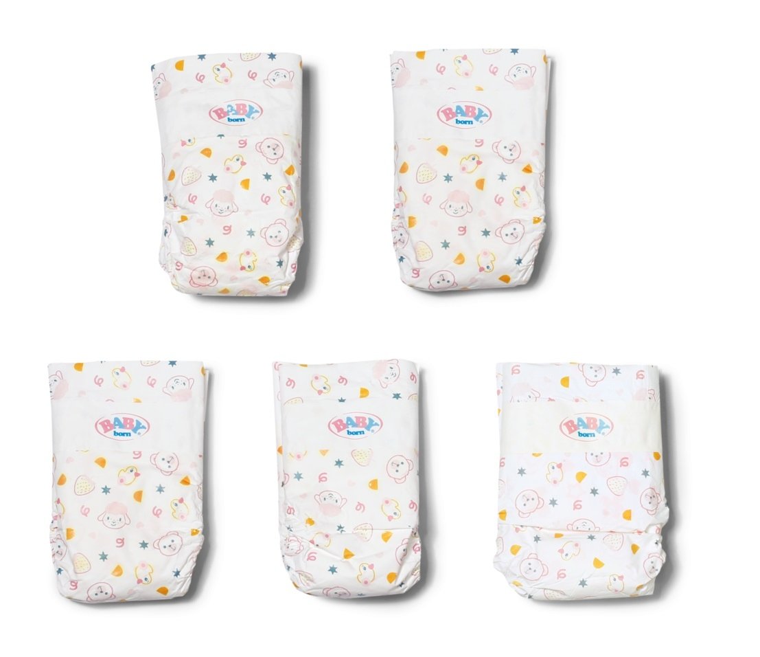 Materiał i kolor – Wielokolorowe pieluchy z plastiku