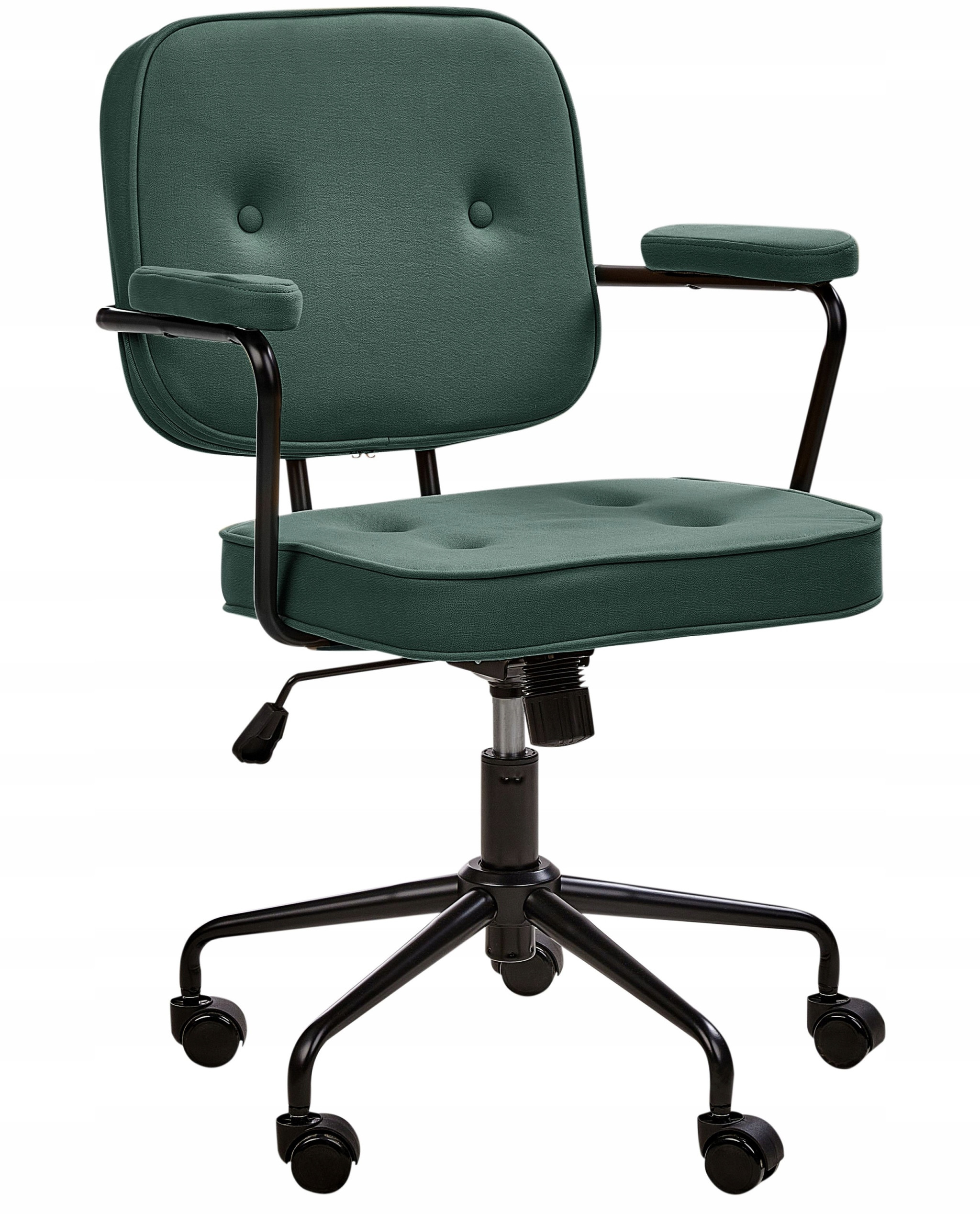 Krzesło biurowe regulowane ekoskóra zielone PAWNEE – Komfort i styl w Twoim biurze